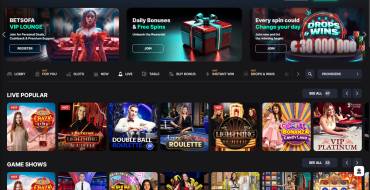 BetSofa Casino: Реальные дилеры