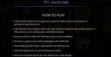 777 – Devil’s Deal: Правила