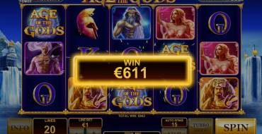 Age of the Gods: Выигрыши