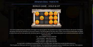 Athena’s Glory – Hold & Hit: Уникальные функции