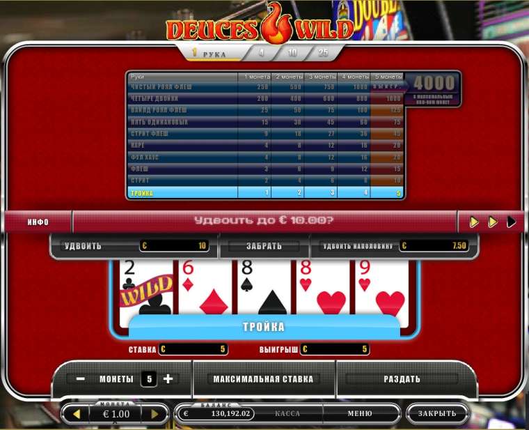 Слот Deuces Wild Poker  играть бесплатно