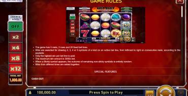 Hot Slot: 777 Cash Out Grand Platinum Edition: Правила