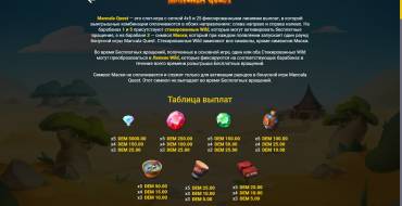 Mancala Quest: Таблица выплат