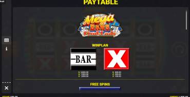 Mega Bars: Find the Lady Fortune Play: Таблица выплат