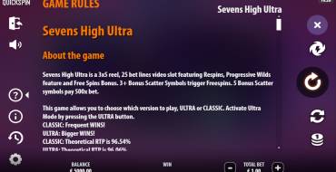 Sevens High Ultra: Правила