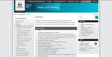 Tasmanian Liquor and Gaming Commission: Официальный сайт Tasmanian Liquor and Gaming Commission