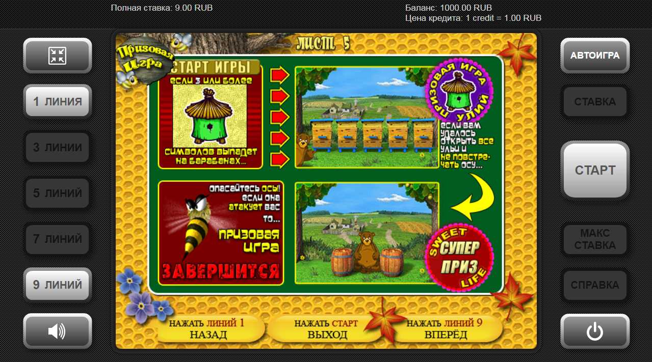 призовая игра в видеослоте Sweet Life