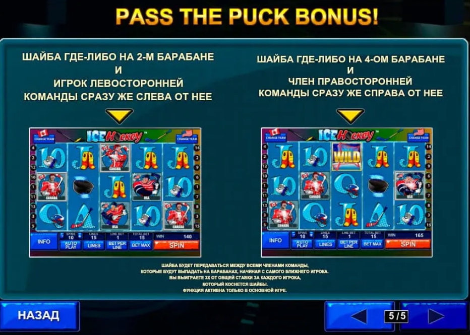 бонусы игрового автомата Ice Hockey